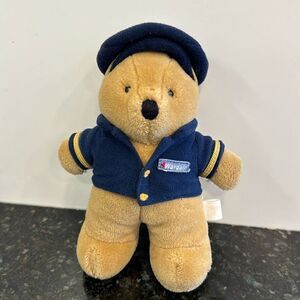 Vintage 1987 Dakin Wardair Pilot Bear Beige Plush Stuffed Animal With Tag